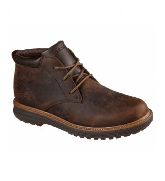 Skechers Wenson Osteno brown leather ankle boots