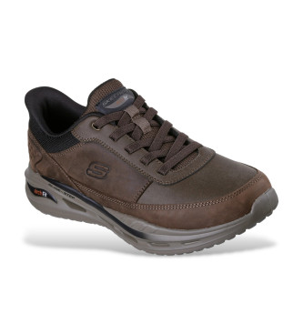 Skechers Arch Fit Orvan Moxley Leather Sneakers castanho