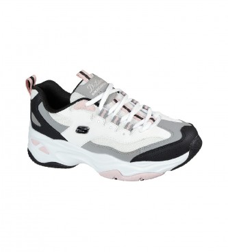 Skechers Sneakers in pelle D'Lites 4.0 - Fresh Diva White, Grey, Pink