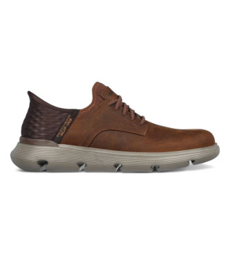 Skechers Garza Gervin brune lder-sneakers