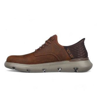 Skechers Garza Gervin Brown Leather Sneakers