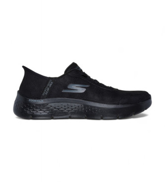 Skechers Slip-ins Go Walk Flex Mali leren pantoffels zwart