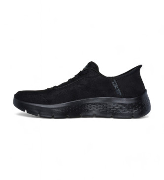 Skechers Slip-ins Go Walk Flex Mali leren pantoffels zwart