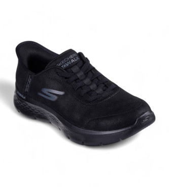 Skechers Pantoletten Go Walk Flex Mali Leder Slipper schwarz