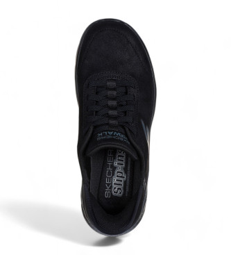 Skechers Pantoletten Go Walk Flex Mali Leder Slipper schwarz