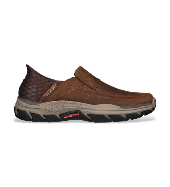 Skechers Slip-ins RF Respected Elgin pantoufles en cuir marron marron
