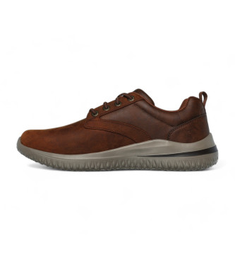 Skechers Usnjeni čevlji Delson 3.0 Glavine brown