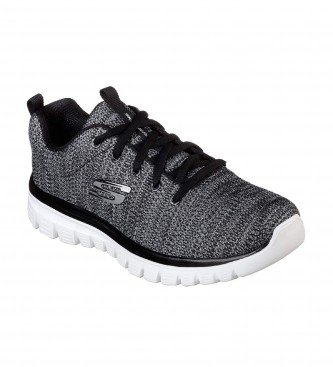 Skechers Graceful Twisted Fortune Gray Shoes, black