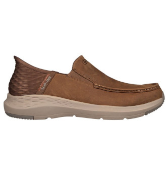 Skechers Slip Ins brown leather slippers