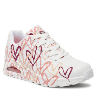 Skechers Sapatos Uno branco, cor-de-rosa