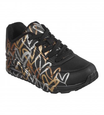 Skechers Uno Goldcrown Sneakers - Amor metálico preto, metálico