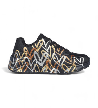 Skechers Trningssko Uno Lite Metallic Love sort