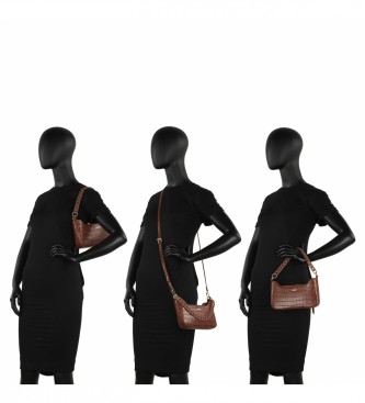 Skpat SKPAT ženska torba za na ramo z dvema izmenljivima ročajema 312478 rjava barva