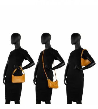 Skpat SKPAT ženska torba za na ramo z dvema izmenljivima ročajema 312478 oker barve