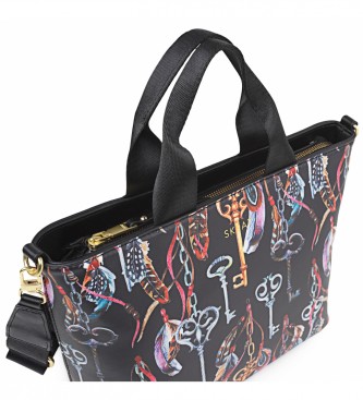 Skpat Handtasche mit zustzlichem Griff schwarz -32x23x13cm
