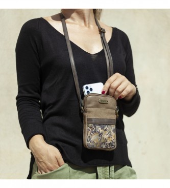 Skpat Mini bolsa para telemóvel com protecção RFID 312721 castanho -11x16,5x1,5cm