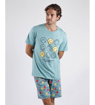 Aznar Innova SMILEY Pyjama à manches courtes Do Things bleu