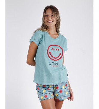 Aznar Innova SMILEY Short Sleeve Pajamas Do Things turquoise
