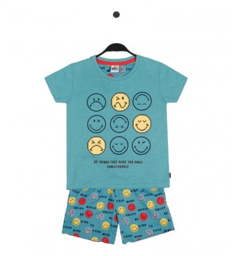 Aznar Innova SMILEY Short Sleeve Pajamas Do Things blue