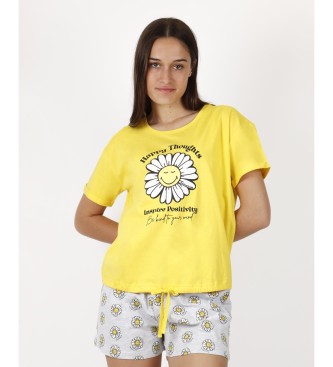 Aznar Innova Women's Happy Thoughts Short Sleeve Pajamas