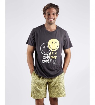 Aznar Innova SMILEY One Smile Pyjama à manches courtes brun anthracite