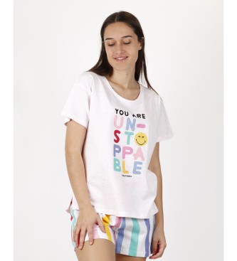 Aznar Innova Regenbogen-Pyjama mit kurzen rmeln fr Frauen