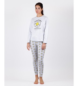 Aznar Innova Pyjama  manches longues Happy Thoughts gris
