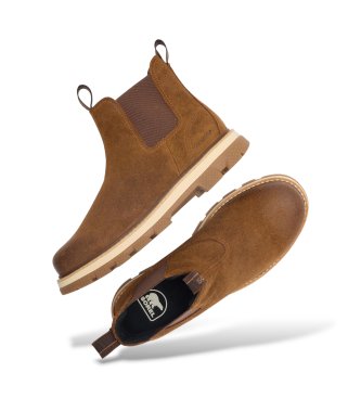 Sorel Stivaletti Chelsea in pelle impermeabili Lark-47 marrone