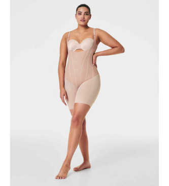 SPANX Body mit offener Bste bis Mitte Oberschenkel TotalContour beige