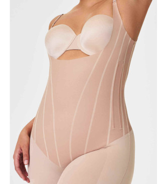 SPANX Body mit offener Bste bis Mitte Oberschenkel TotalContour beige