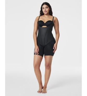 SPANX Miederstrumpf mit offener Bste bis zur Mitte des Oberschenkels TotalContour schwarz