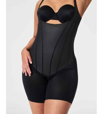 SPANX Miederstrumpf mit offener Bste bis zur Mitte des Oberschenkels TotalContour schwarz