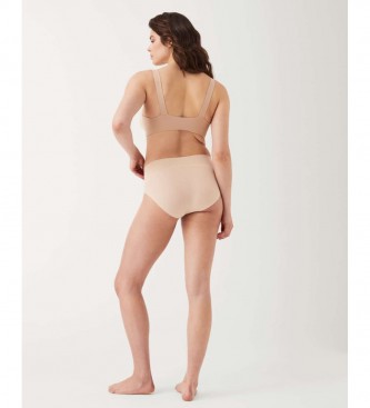 SPANX Nudefarbener nahtloser, formgebender Slip mit hoher Taille