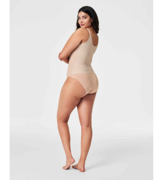 SPANX Canotta compressiva beige sul petto a vista