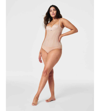 SPANX Canotta compressiva beige sul petto a vista