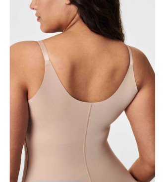 SPANX Canotta compressiva beige sul petto a vista