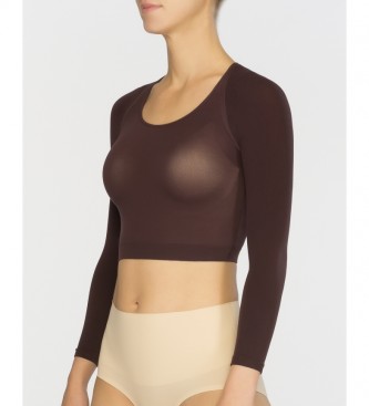 Spanx Sous-chemise de base en tricot semi-transparent 20155R marron