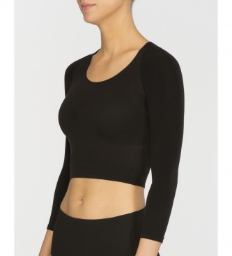 Spanx Sous-chemise de base en tricot semi-transparent 20155R noir
