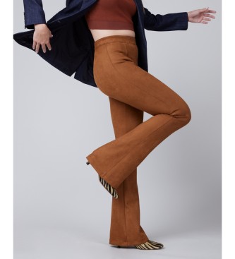 SPANX Bellformade leggings i brun mockaeffekt