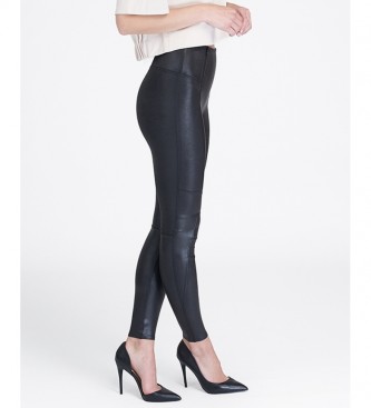 Spanx Leather Effect Molding Leggins with Zippers.  20249R black
