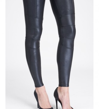 Spanx Leather Effect Molding Leggins with Zippers.  20249R black