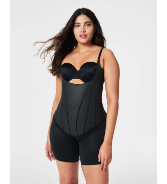 SPANX Miederstrumpf mit offener Bste bis zur Mitte des Oberschenkels TotalContour schwarz