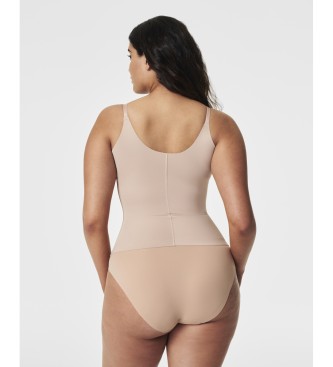 SPANX Canotta compressiva beige sul petto a vista