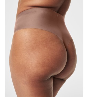 SPANX Brauner formgebender Tanga mit hoher Taille