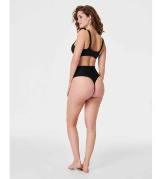 SPANX Schwarzer formgebender Tanga mit hoher Taille