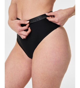 SPANX Schwarzer formgebender Tanga mit hoher Taille