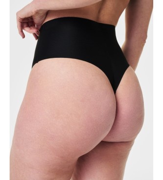 SPANX Schwarzer formgebender Tanga mit hoher Taille