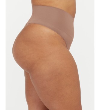 SPANX Brown high-waisted shaping thong