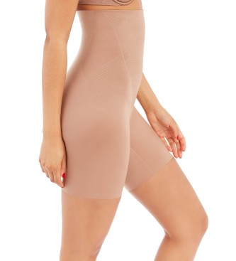 Brown high-waisted body shaper panty girdle