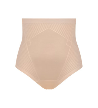 SPANX Invisible high-waisted beige shaping thong